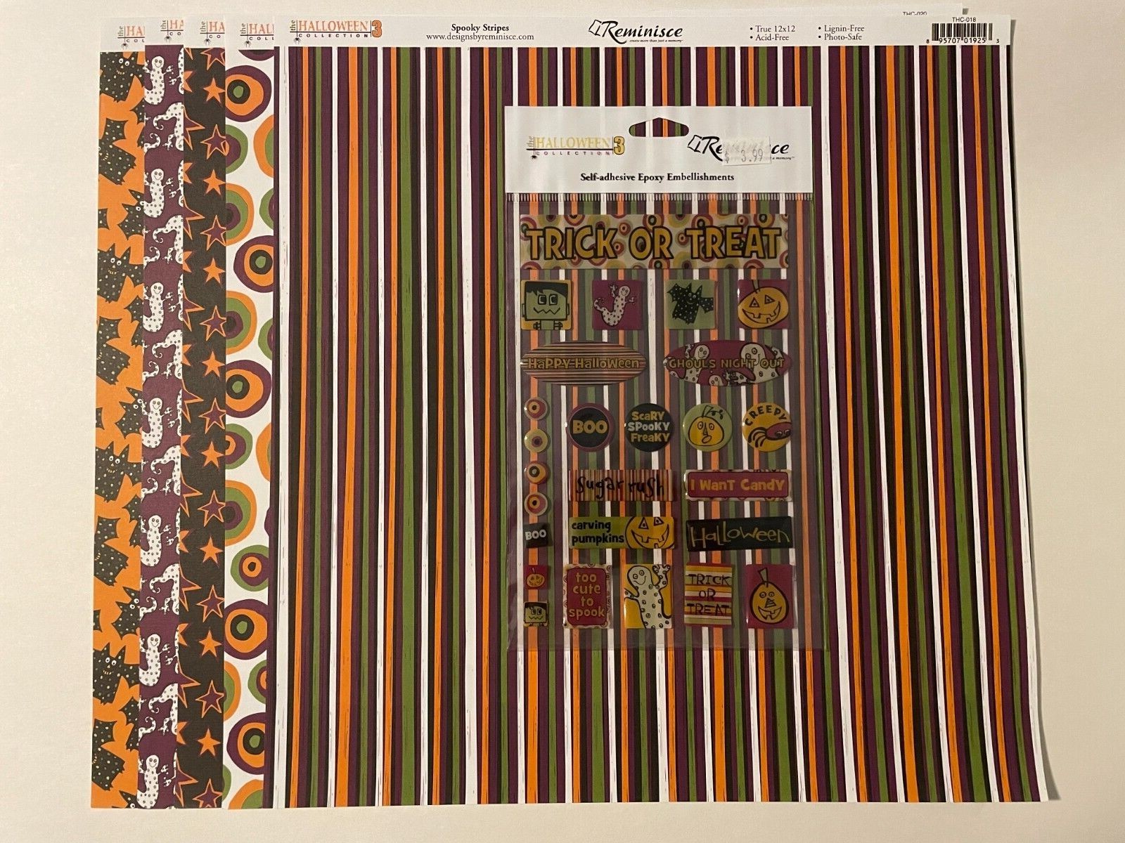 REMINISCE "HALLOWEEN" COLLECTION #3 12X12 SS HEAVY PAPERS AND EPOXY STICKERS