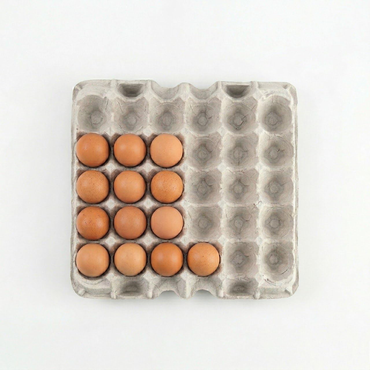 Egg Flat Cartons 30 Count, Pulp Fiber Egg Flats Bulk, Stackable Egg Trays for Fa