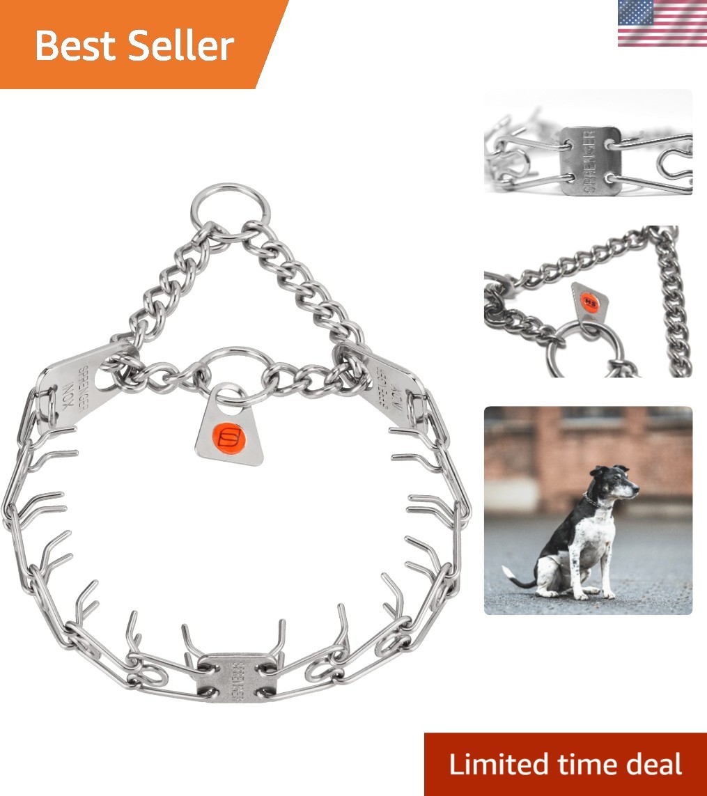 Top Quality 1.5mm Stainless Steel Micro Prong Collar for Dog Training - Size 9