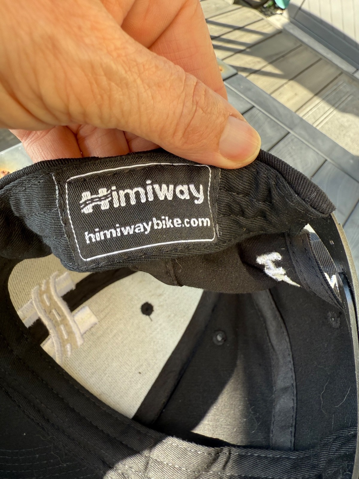 Himiway Bike Logo in white on Black hat Cap SnapBack EUC