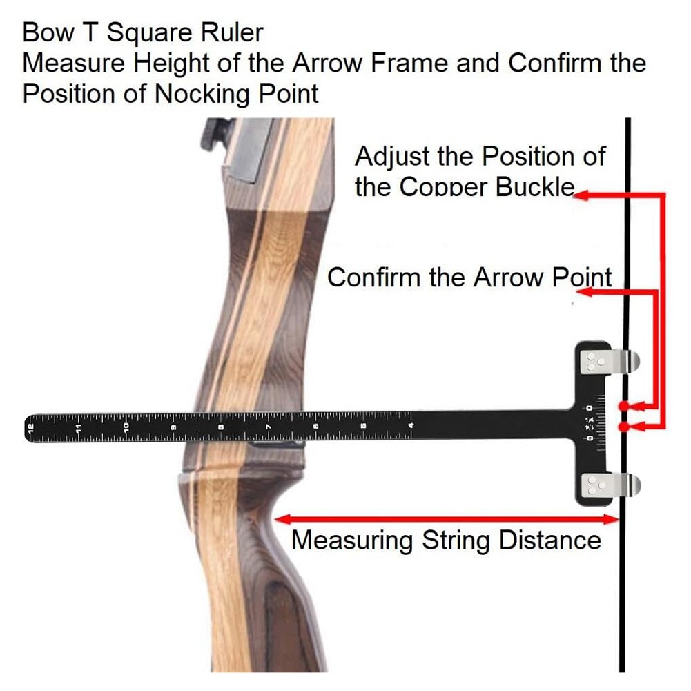Bow String Nocking Points Set with T Square Ruler Nocking Buckle Pliers and8275
