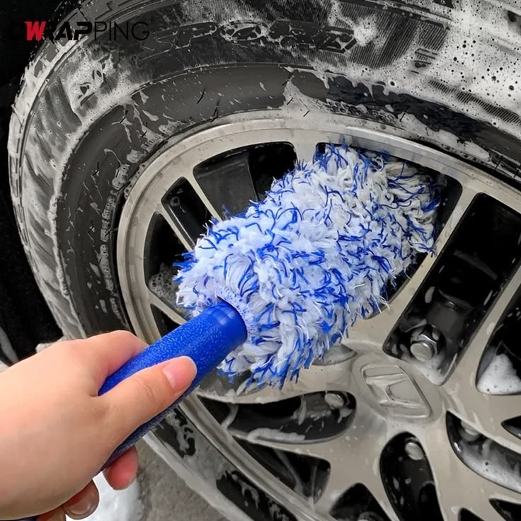Microfiber Wheel Cleaning Brush Car Wash Tire Rim Hub Cleaner Detail Brush