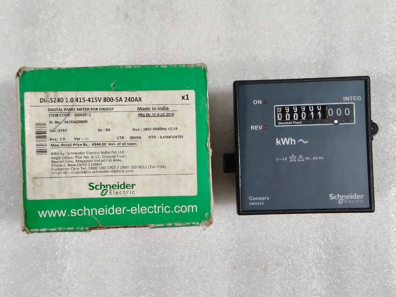 SCHNEIDER ELECTRIC DM5240 DIGITAL PANEL ENERGY METER VOLTAGE 415-415V FAST