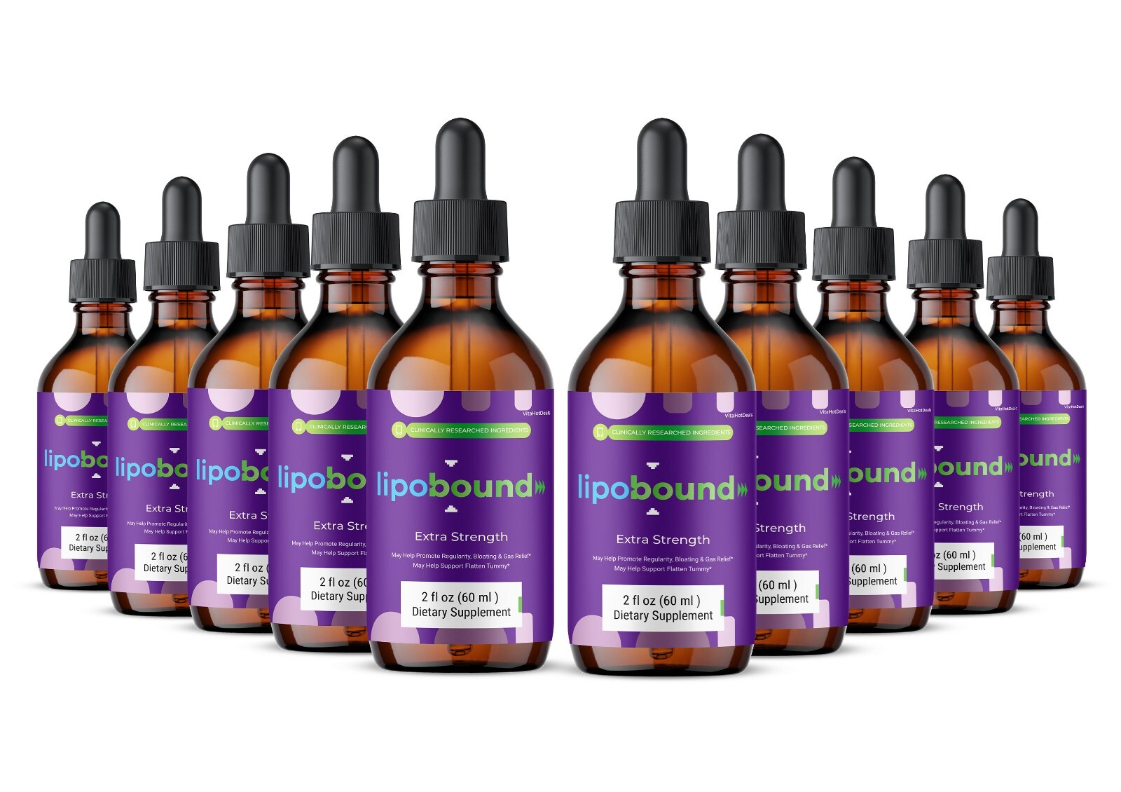 Lipobound Drops Liquid Supplement, All Natural Lipo Bound Supplement (10 Pack)