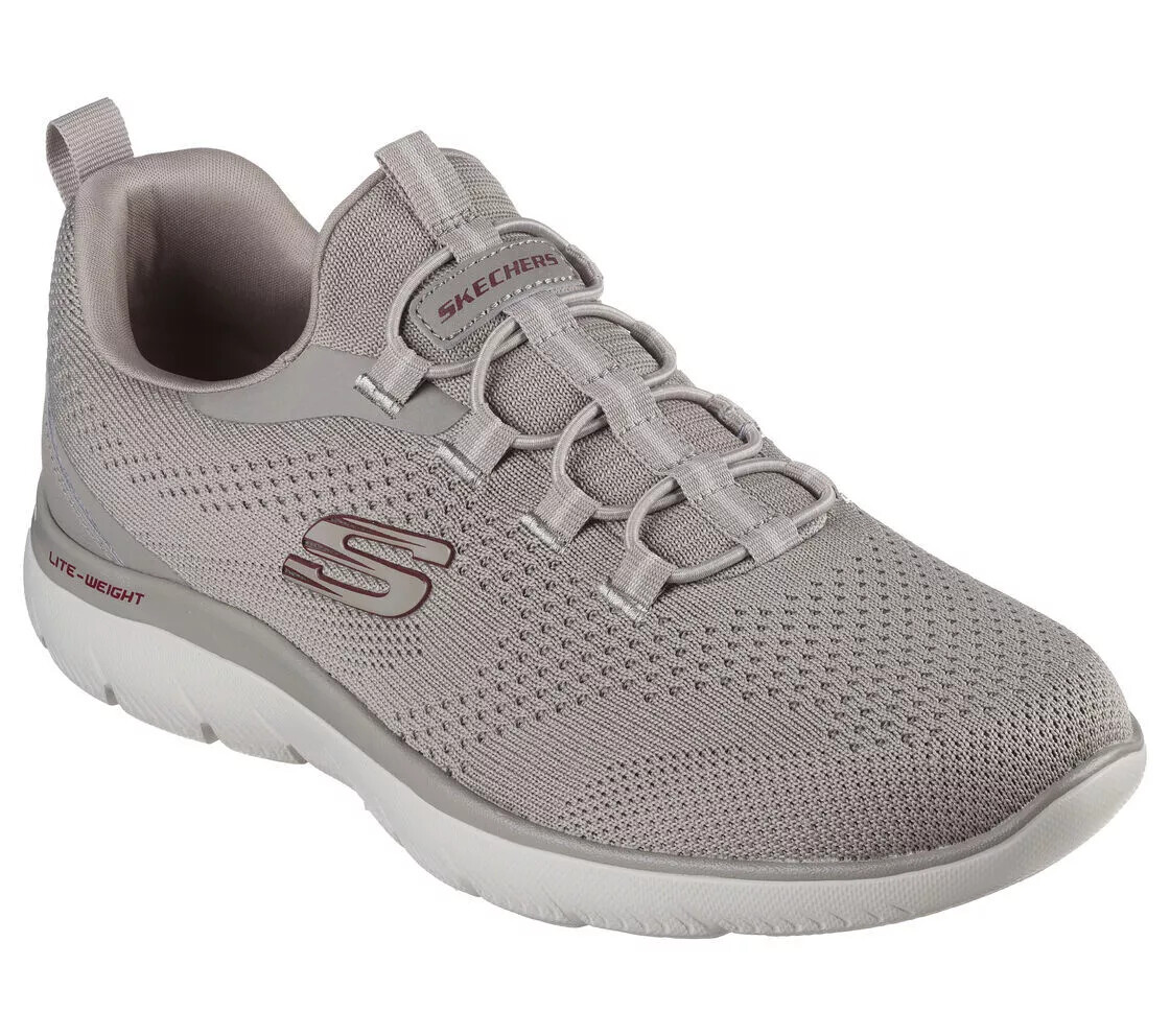 Men's Skechers Shoes Slip On Memory Foam Taupe Mesh Sport Comfort Casual 232832