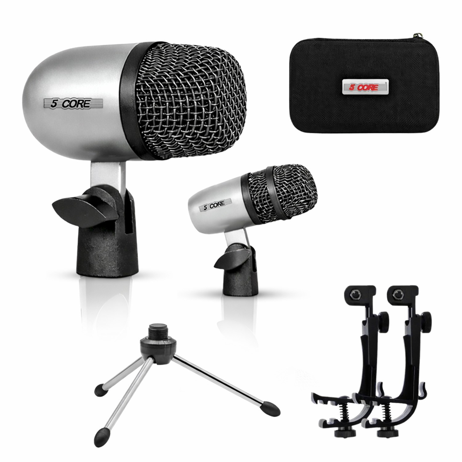 5 Core Conga Mic Snare Tom Microphone Drum Kit Condenser XLR Instrument Mics