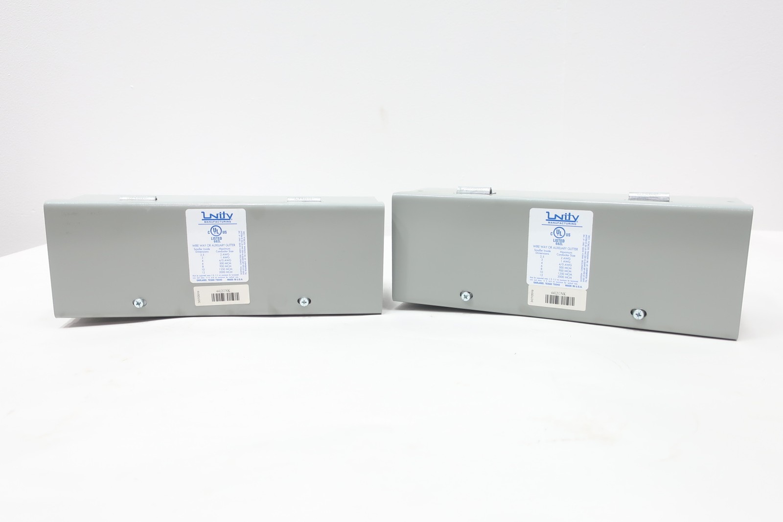 Set Of 2 Unity 4412GNK Wire Way Or Auxiliary Gutter