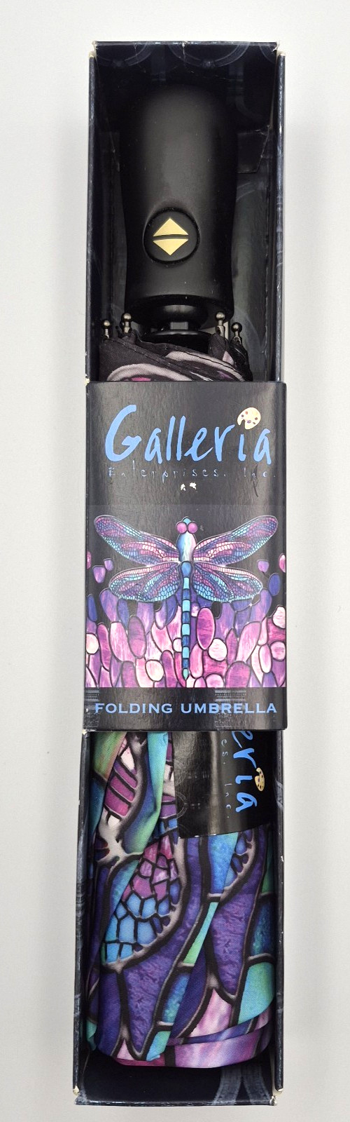 Galleria Tiffany Style Dragonly Compact Folding Umbrella  Style # 30116