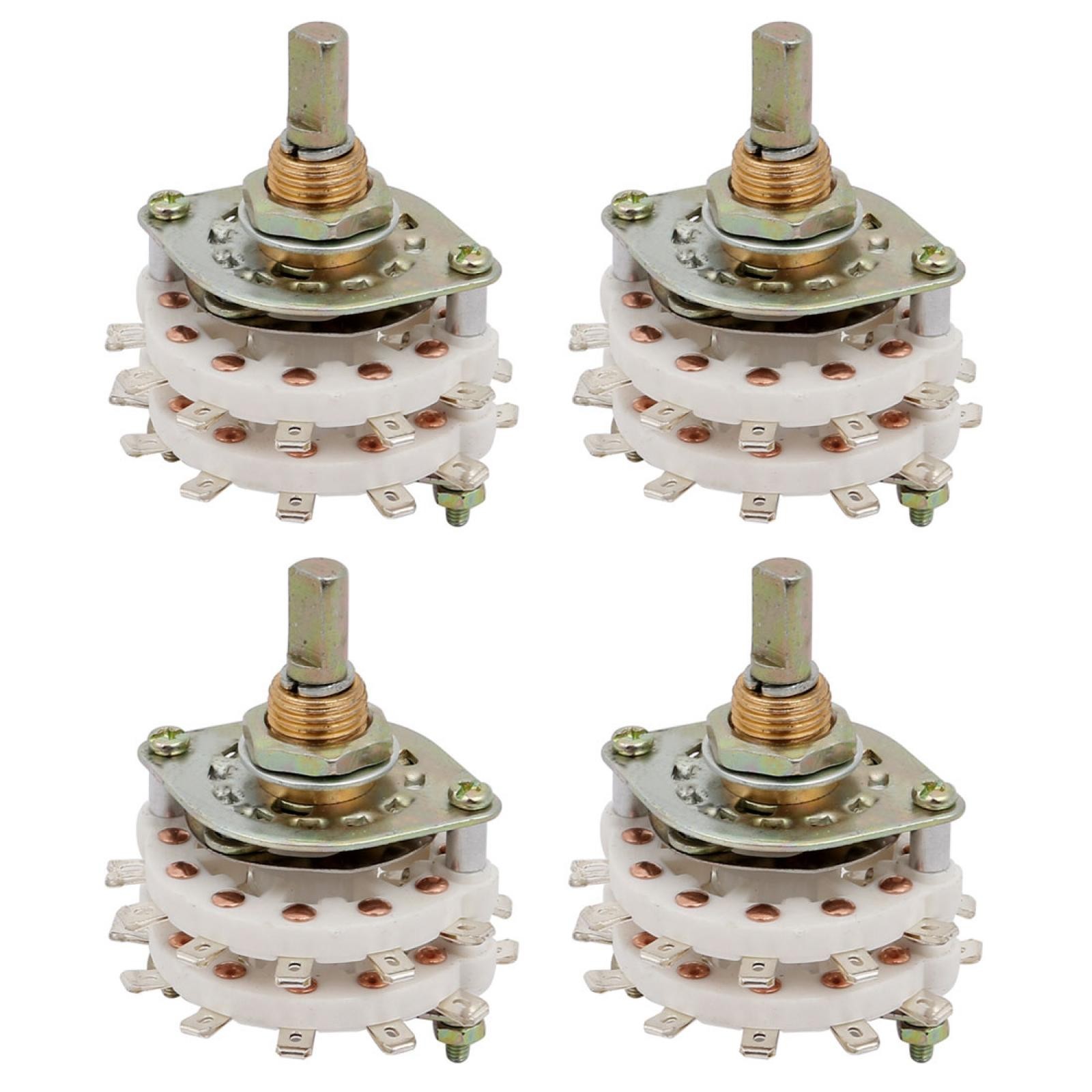 4pcs KCZ 2 Pole 6 Position Dual Decks Band Channel Rotary Switch Selector