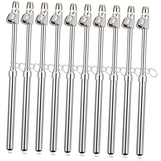 10 Pack Tire Pressure Gauge Heavy Duty Air Pressure Tire Gauge Dual Silver