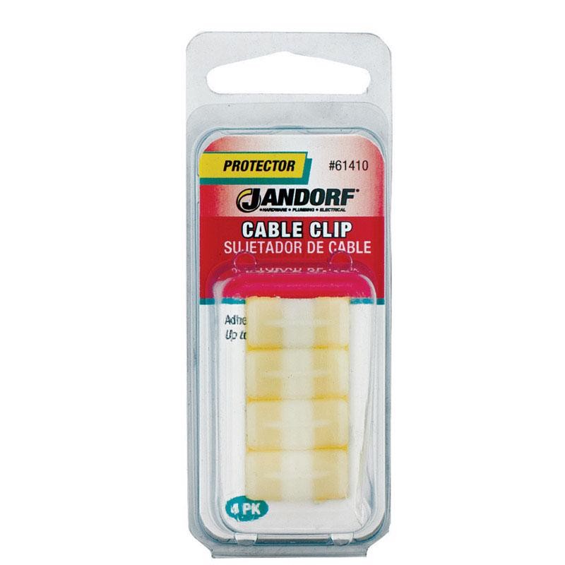 Jandorf 61410 Natural Nylon Self-Adhesive Backing Cable Clip 1/8 Dia.x0.76 L in.