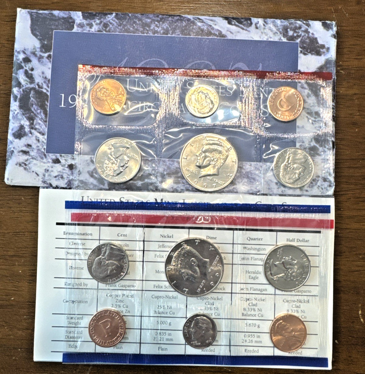 1997-P&D U.S. Uncirculated Set 10-Coin Set in Original Packaging