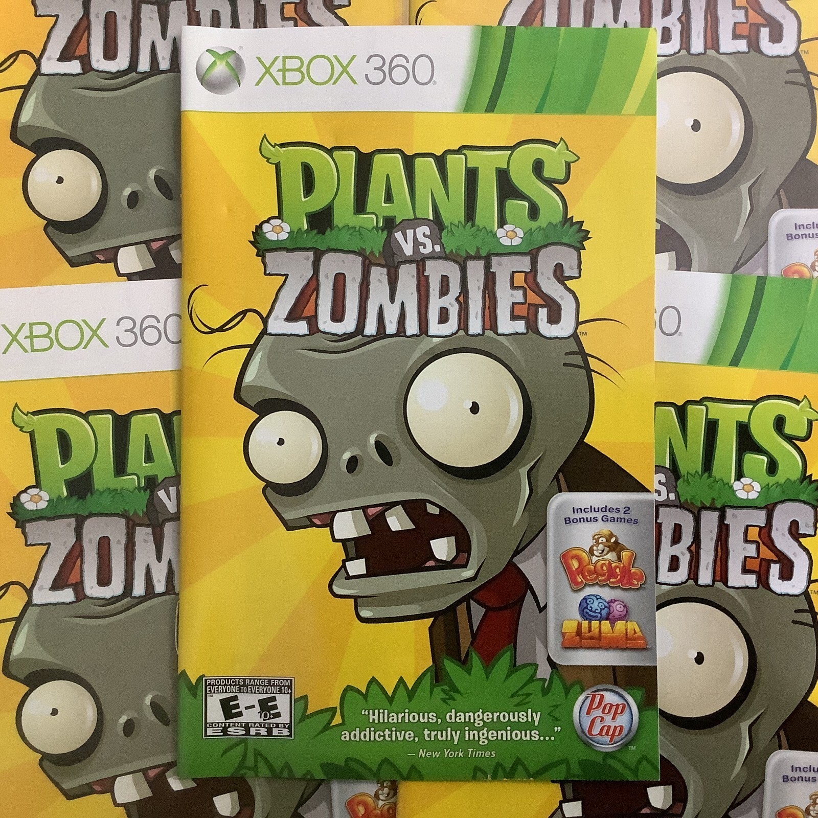 Plants vs. Zombies Microsoft Xbox 360 Instruction Manual Only