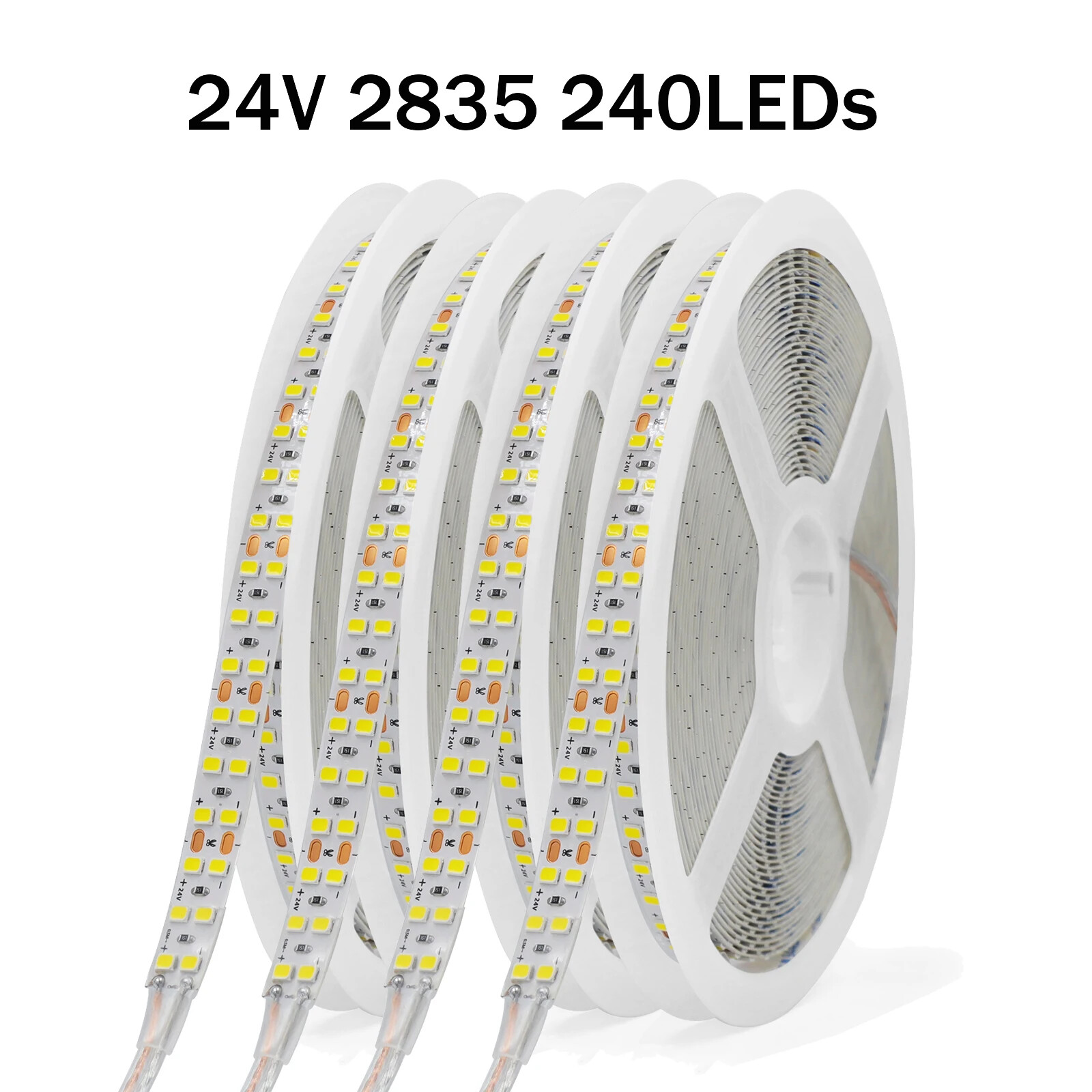 Double Row LED Strip Light 5m 10m 24V 2835 Flexible LED Rope 240LEDs Backlight