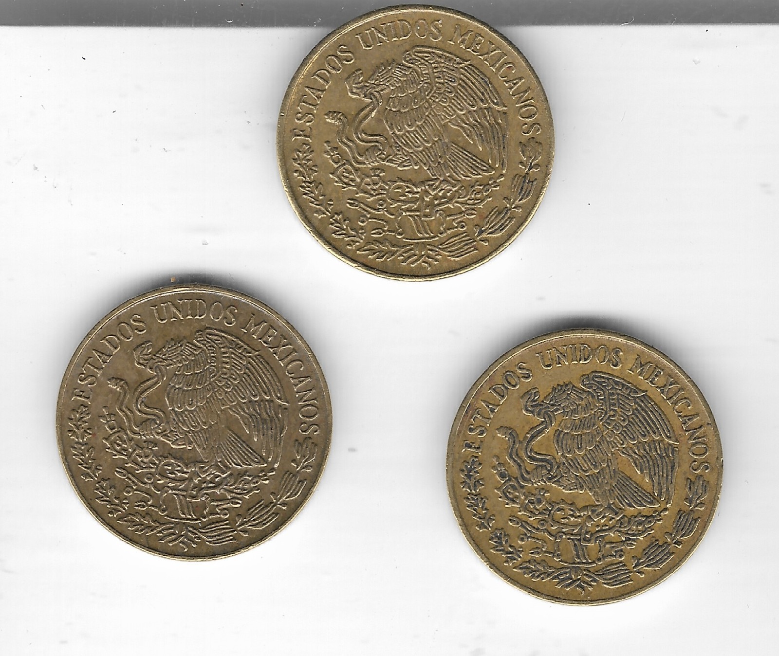 1971 Mexico 5 Cinco Centavos Coin World Money 3 Coin Lot