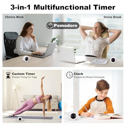 Visual Timer for Classroom — Pomodoro Timer with Auto Cycle, Presets & White