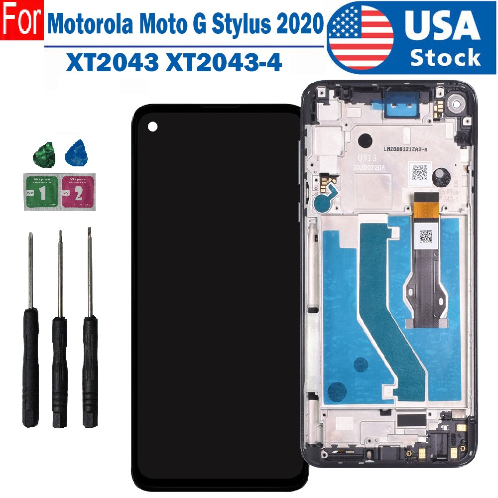 New For Motorola Moto G Stylus 2020 XT2043-4 LCD Touch Screen Digitizer w/Frame
