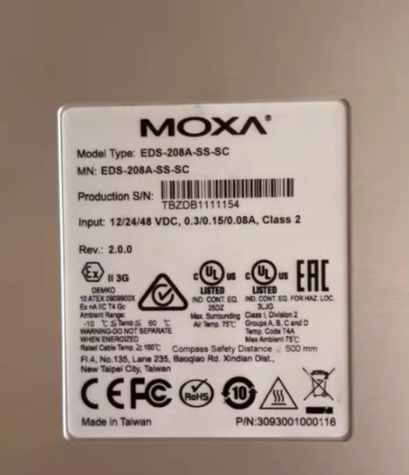 NEW MOXA EDS-208A-SS-SC Ethernet Switch