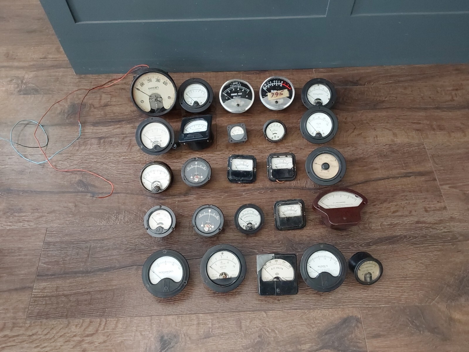 25 Vintage Gauges Volts Amps Weston Beede Daco USN Western Electric Free Ship