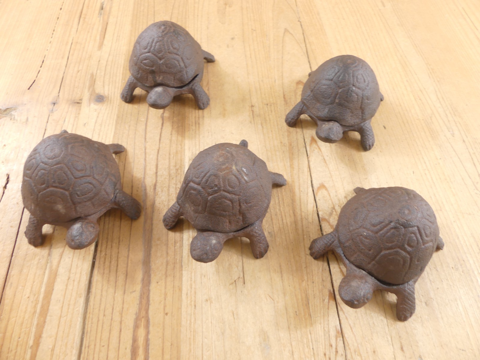 5 Turtle Hide A Key Hider Box Rustic Cast Iron Garden Decoration Resell Lot