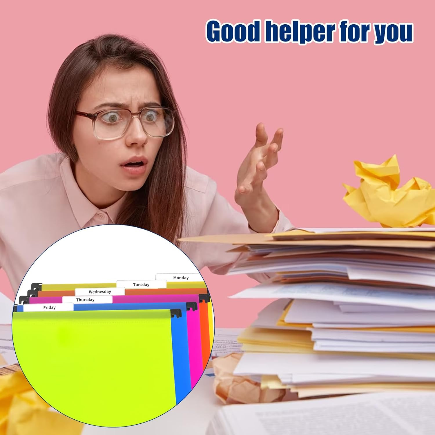 100Pcs 3 1/2 Inch Hanging File Folder Tabs Plastic Tabs for Hanging File Folders