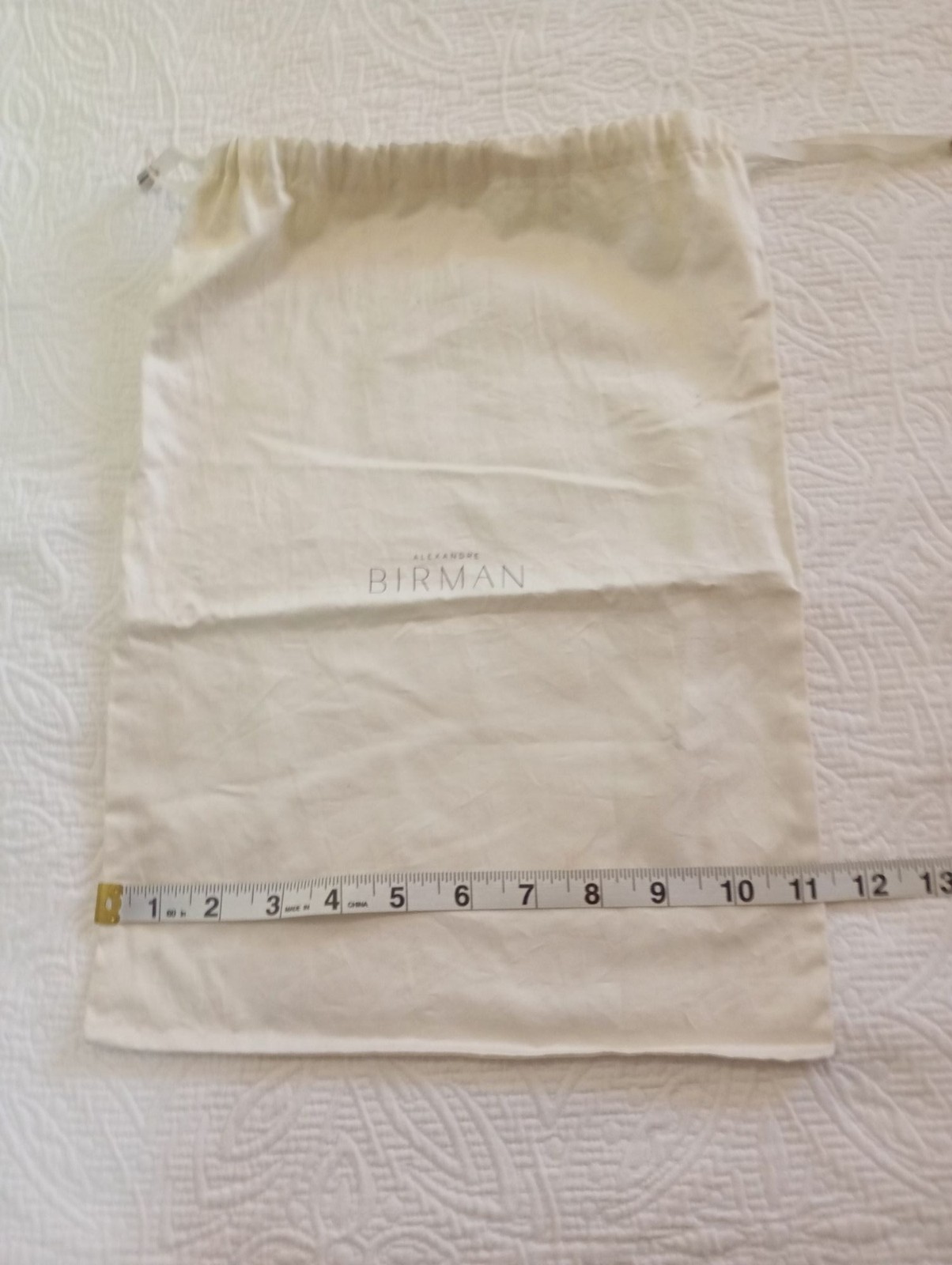Alexandre Birman Beige Cotton Storage Dust Bag Drawstring With Metal Tips