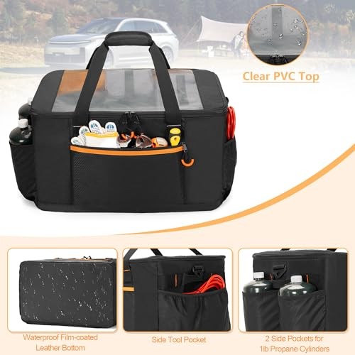Camping Gear Organizer, 3 Pcs Camping Packing Cubes and 1 Pcs Mesh Pocket with