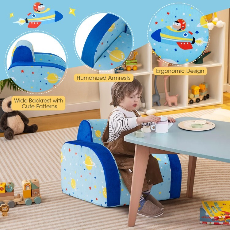 3in1 Convertible Lightweight Kids Sofa Chair kids Sofa Bed Living Room Gift Kids