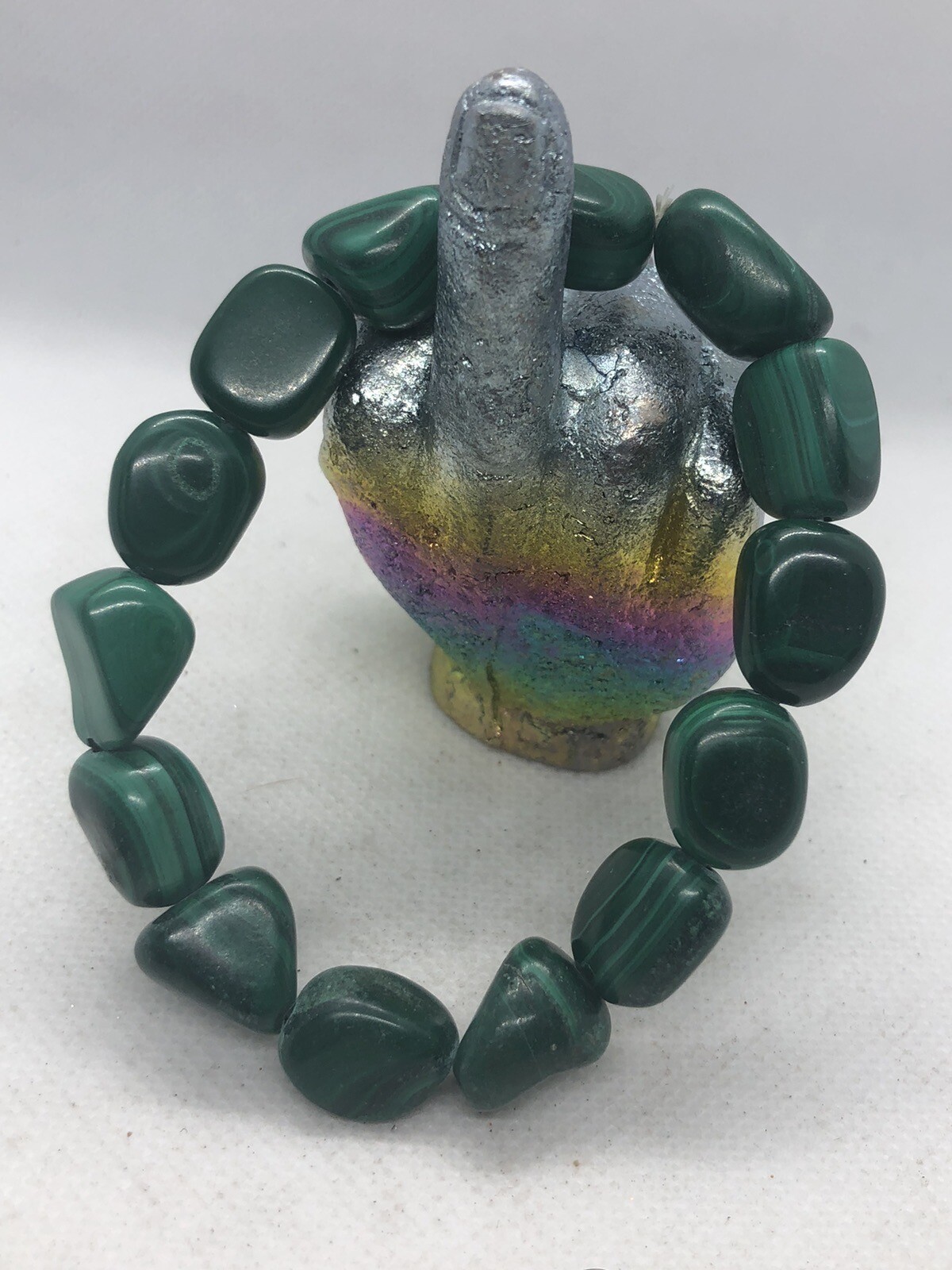 Stretch beaded bracelet Malachite