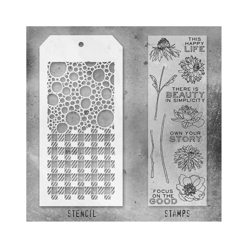 Stampers Anonymous Mixed Media Stamps & Stencil - #124, THMM124