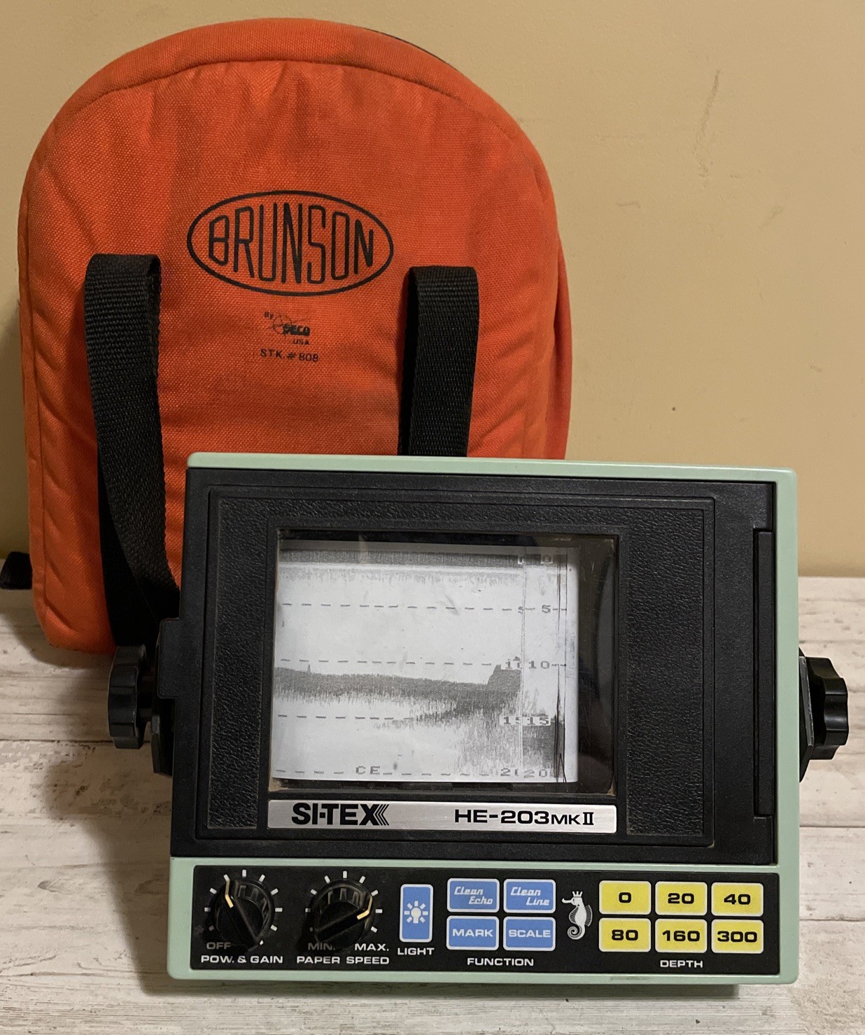 Vintage Sitex HE-203MKII Fish Finder Main Head Unit Only With Carry Bag