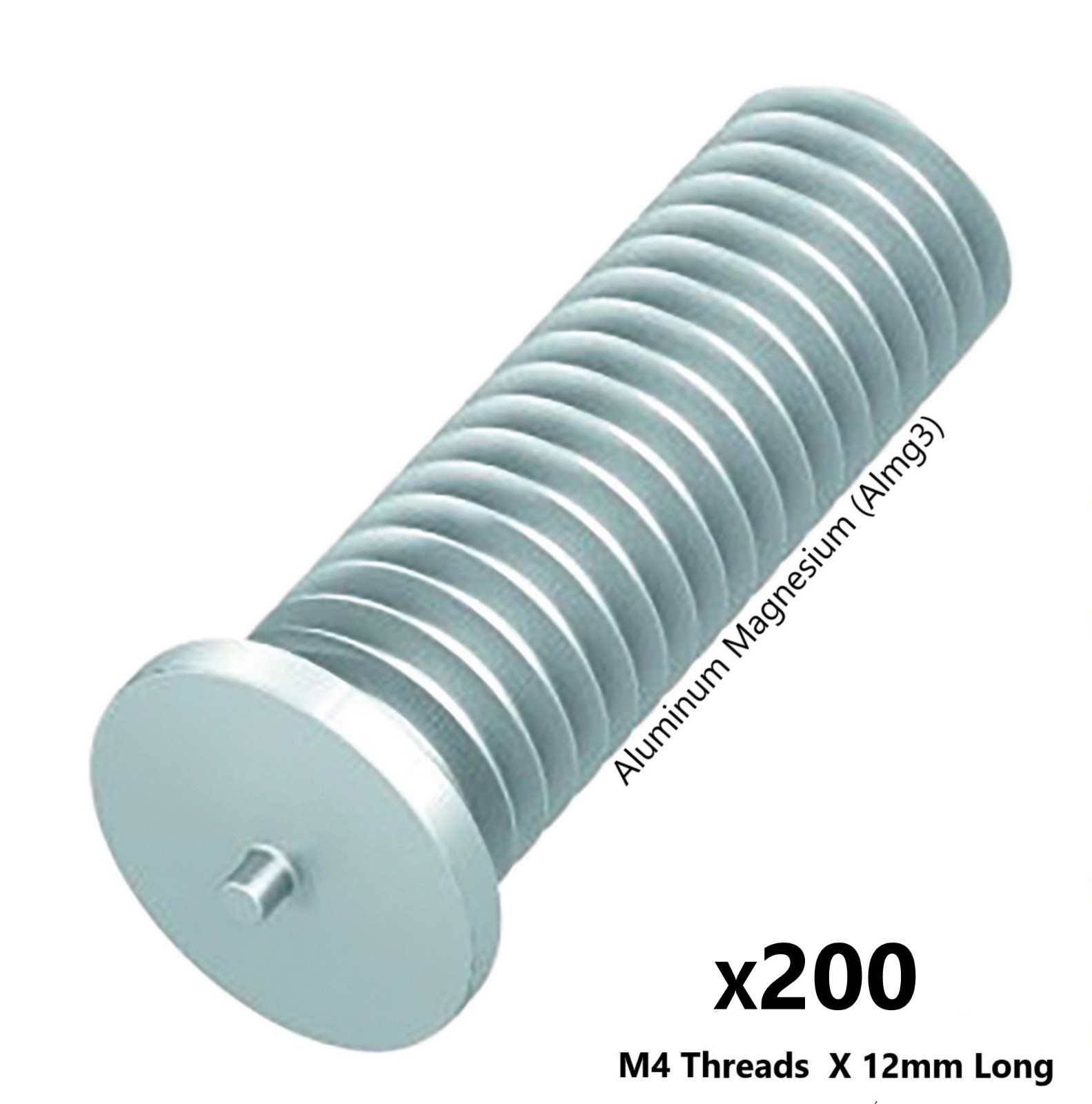 Aluminum Dent Pulling Studs - Aluminum Mangnesium M4, M5, M6 AlMg3