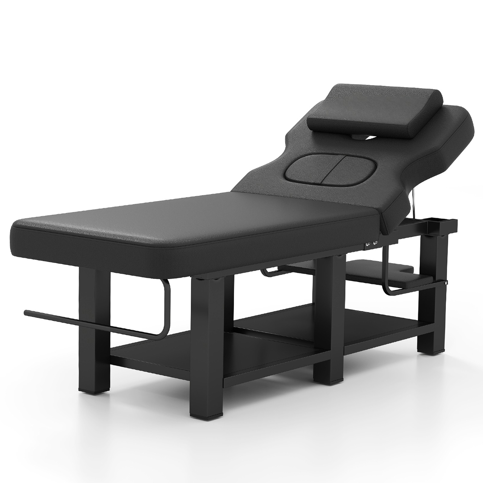 Black Massage Table Facial Bed Treatment Salon Spa Beauty w/Open-Chest,Headrest