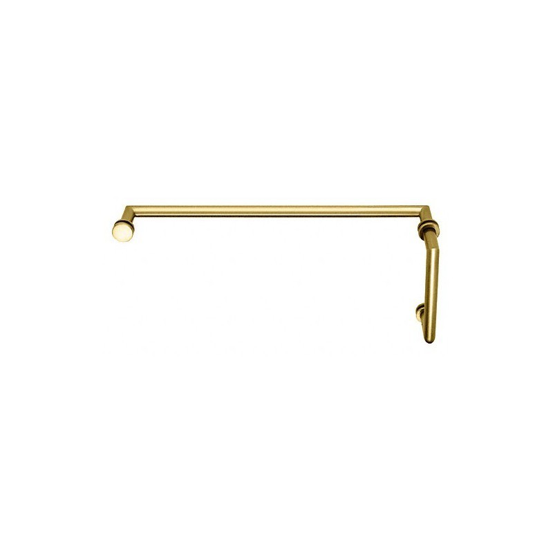 CRL Polished Brass MT Series Combination 6" Pull Handle 18" Towel Bar - MT6X18BR