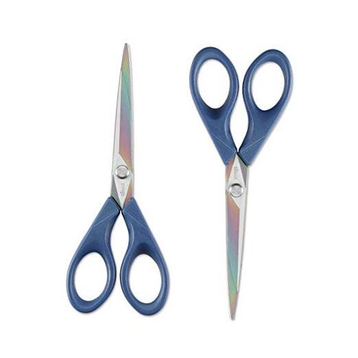 Scissors 7 Inch All Purpose Titanium Scissors Bulk 2 Pack, Left/Right Handed,
