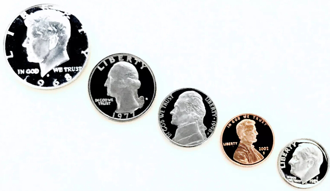 ⭐️MEGA RARE 5 DECADE⭐️PROOF DCAM SET!⭐️SILVER*50C⭐️SO SO RARE!⭐️PERFECT SET$⭐️