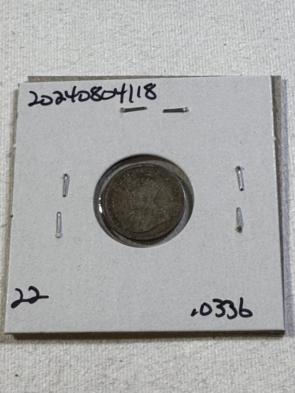 1918 Canada 5 Cents Small Silver Coin