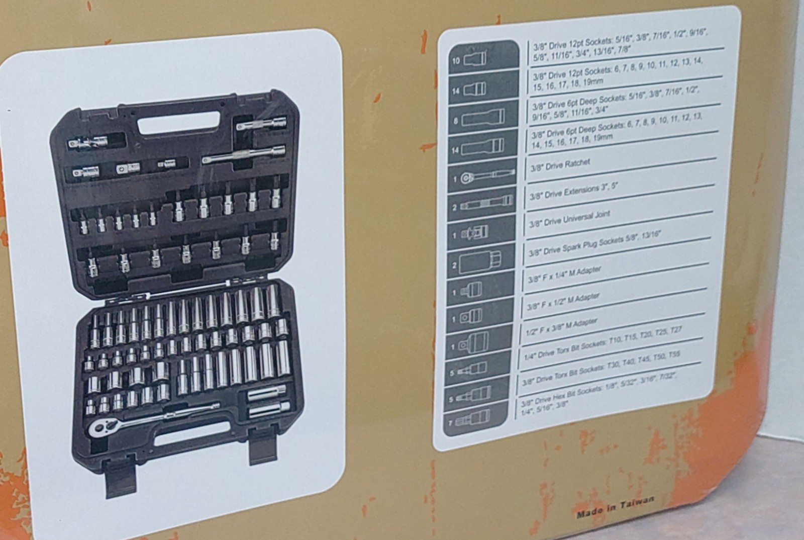 Generac OEM 3/8" Drive 72 Piece Socket Set GN28072 New Sealed