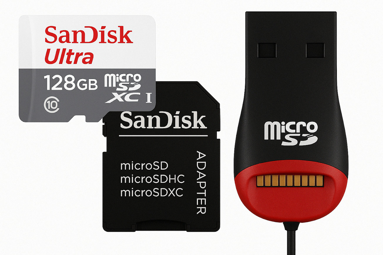 SanDisk Retail Package 128GB microSD Ultra Memory Card with MicroSD Reader