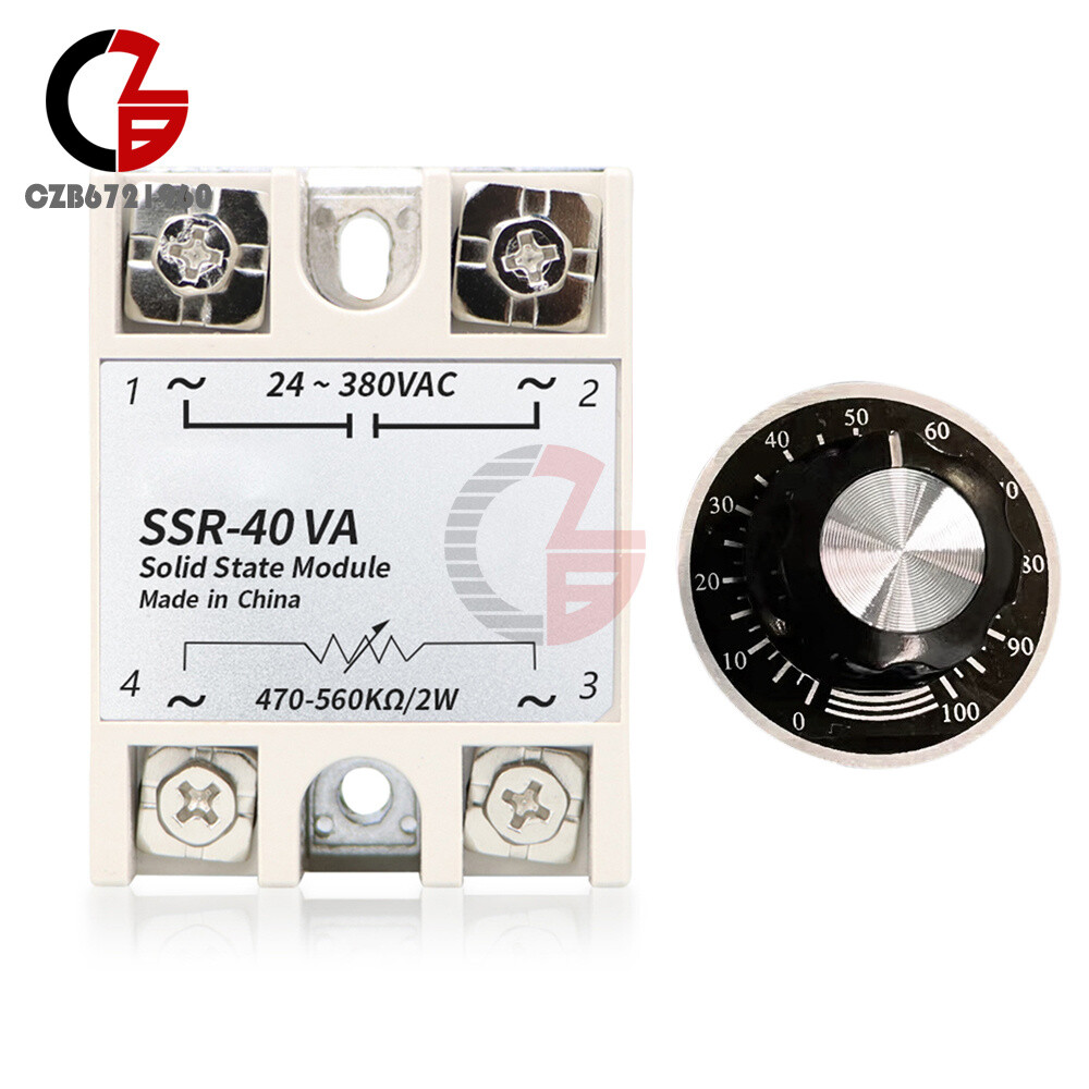 Solid State Relay Module with Knob Dial SSR-10VA SSR-25VA 40VA 60VA 80VA 100VA