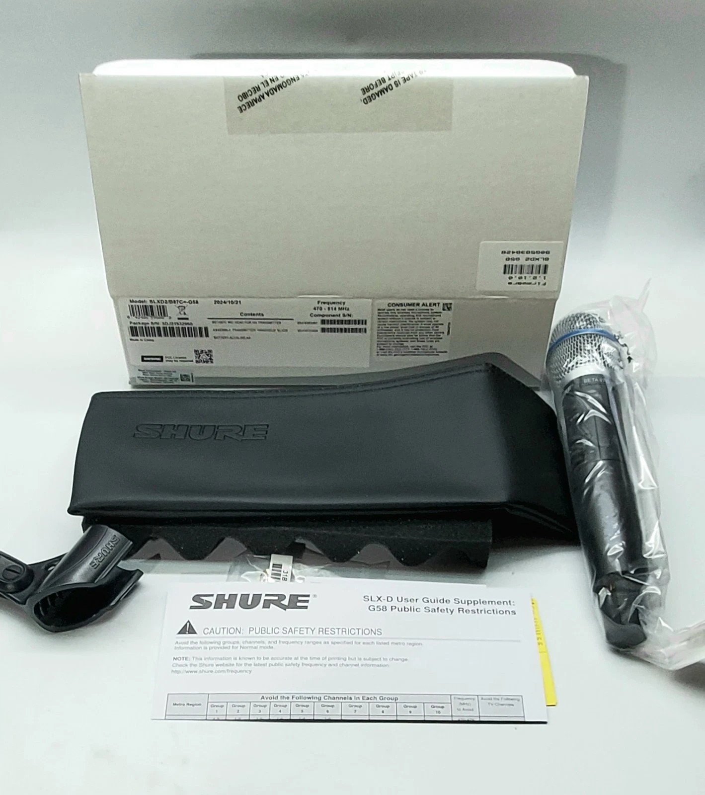 Shure SLXD2/B87C Wireless Handheld Microphone Transmitter with Beta 87C G58