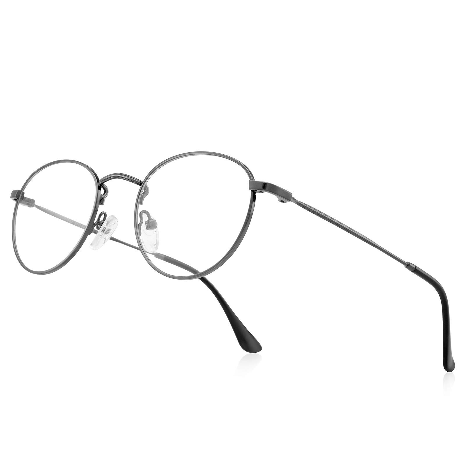 RB.Pilot Small Metal Round Reading Glasses Lens Widthe:48 Milimeters, Gray