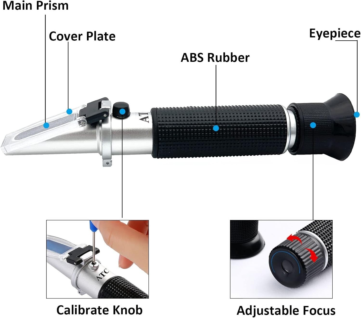 Salinity Refractometer for Aquarium Seawater Marine Fishkeeping Salinity Test...