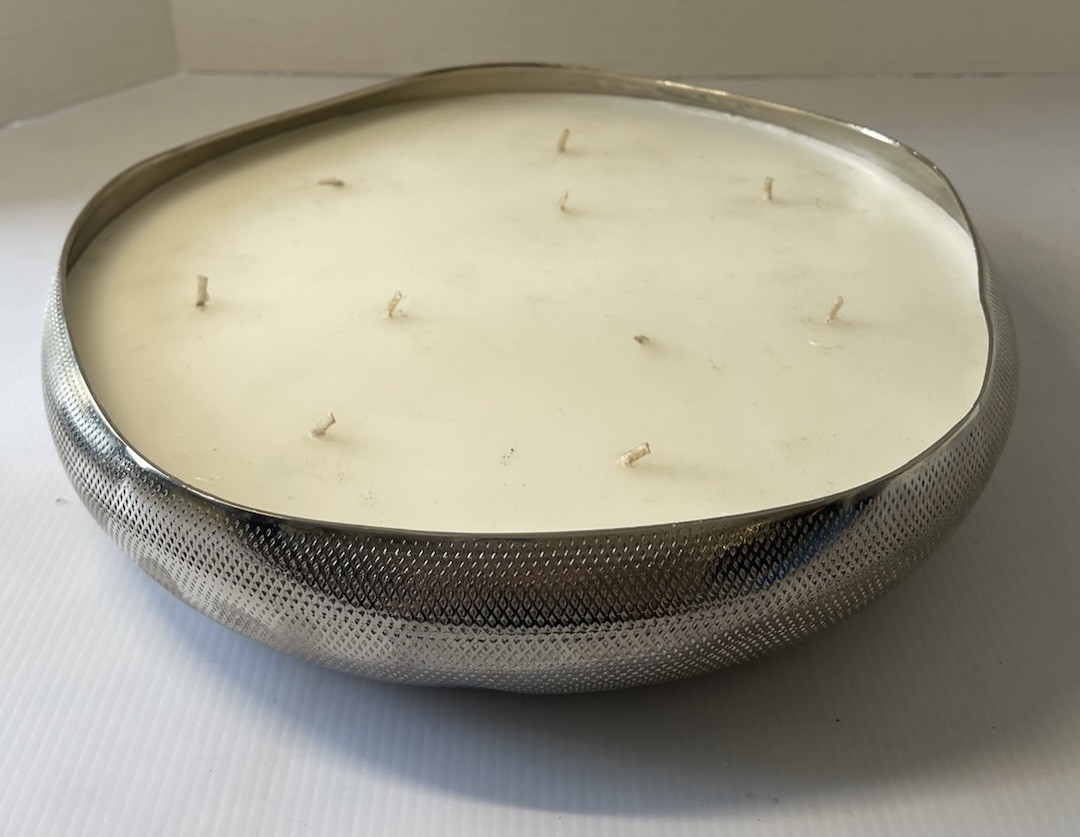 New Cashmere 10-Wick Aluminum Metal Candle Tray Centerpiece 11” SALE!