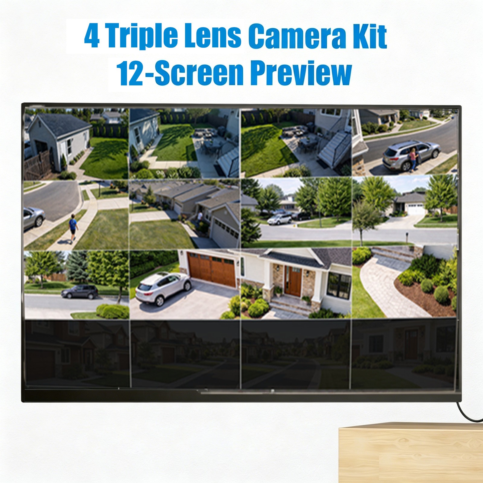 Home Security Camera System 10CH Wireless 3K Outdoor Auto Tracking Triple Lens
