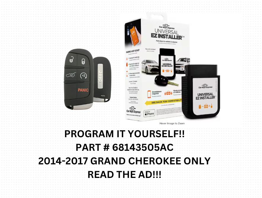 DIY OEM BUNDLE  2014-2017 Jeep Grand Cherokee Smart Key 68143505AC TOOL INCLUDED