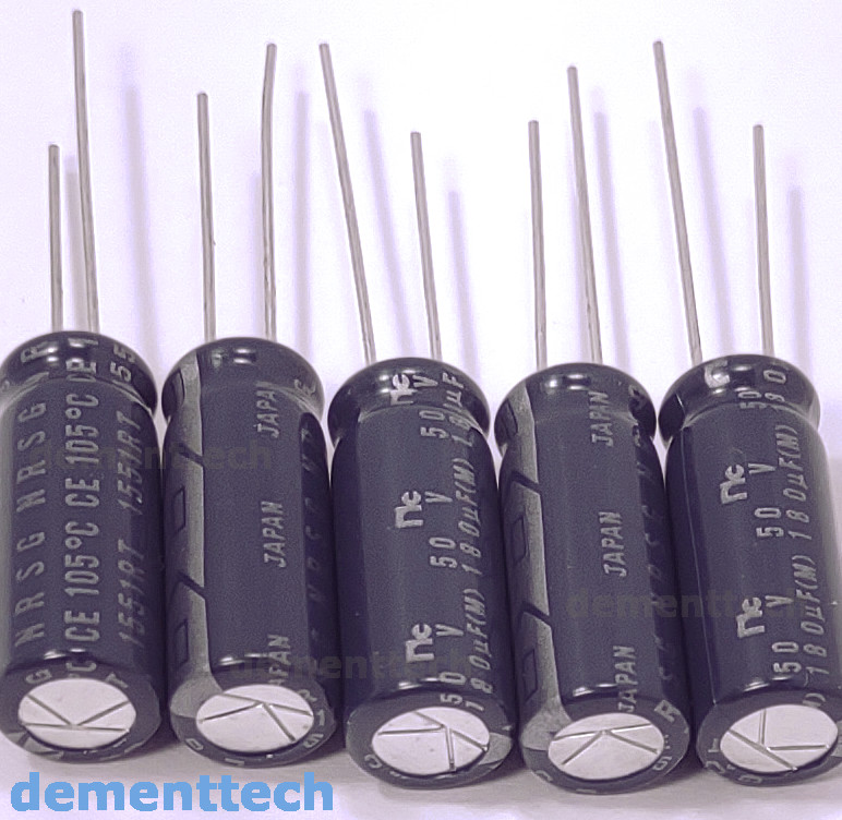 5x 180uF 50V Japan NIC NRSG Low-ESR Impedance 105C 8mm radial capacitors caps