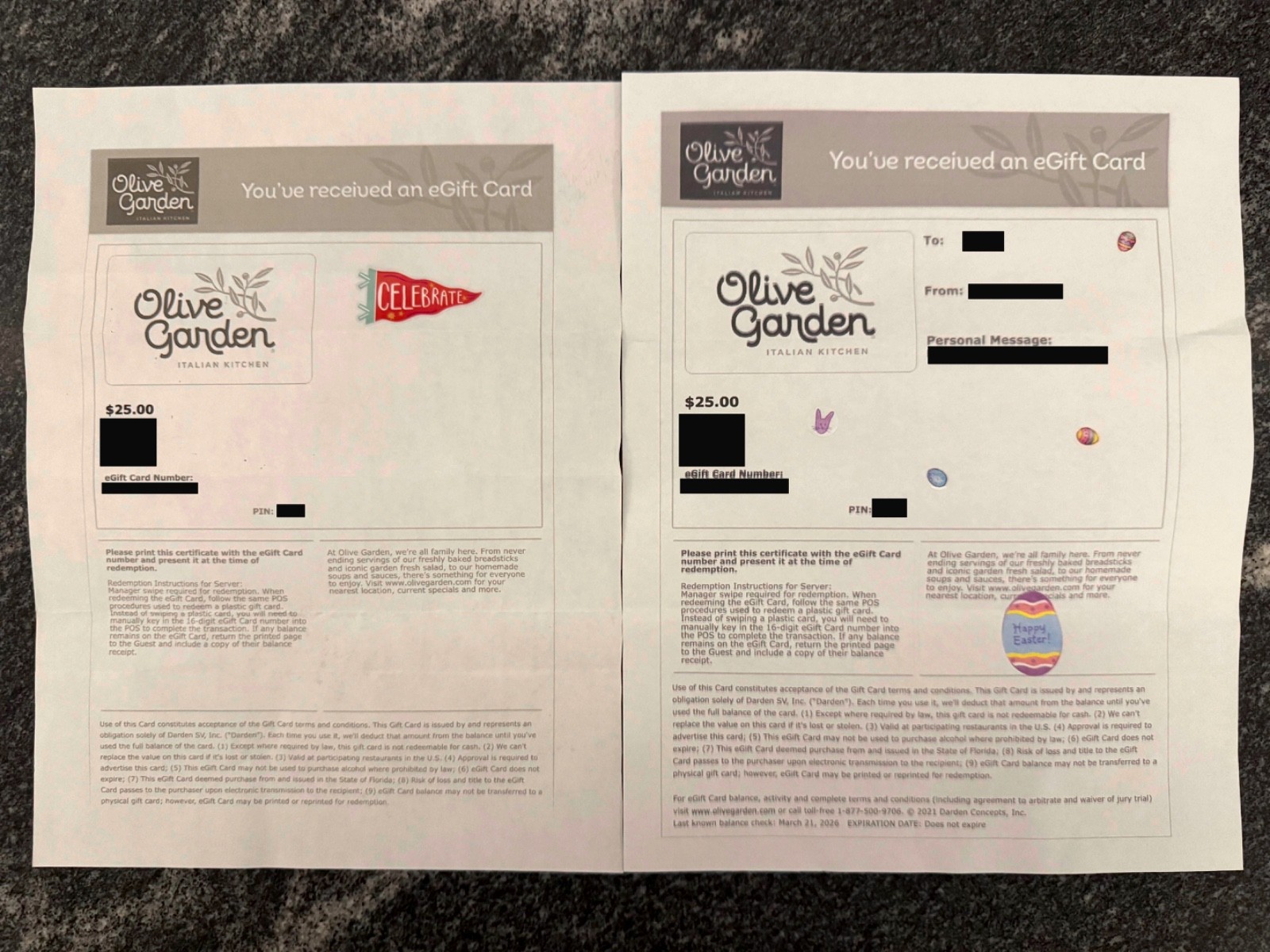 Darden Gift Card $50 Value - Olive Garden - Longhorn - Bahama Breeze - Cheddars