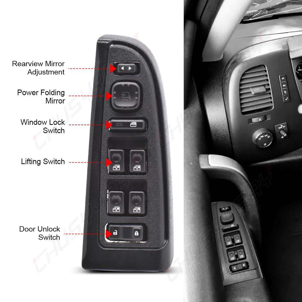15883320 Driver Side Master Power Window Switch with Panel Assembly Compatible