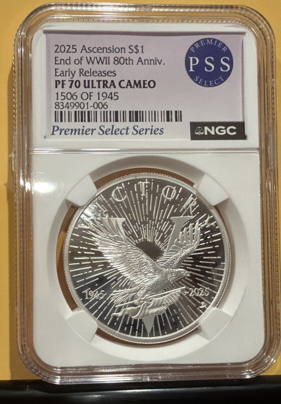 2025 Ascension End Of WWII 80th Anniversary, NGC PF70 Ultra Cameo ER